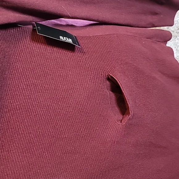 ana NWT wine cardigan Sm sweater waterfall lapels front pockets - Picture 4 of 13